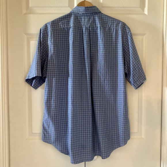 Polo Ralph Lauren Men XL Classic Fit SS  Button Down Plaid Cornflower Blue Prep - Picture 3 of 12